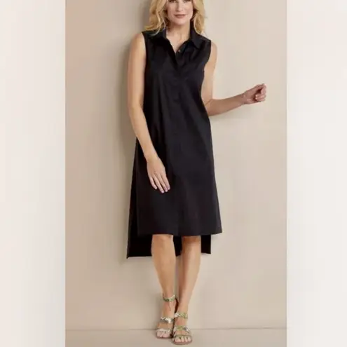 Soft Surroundings Claudette Shirt Dress Black S