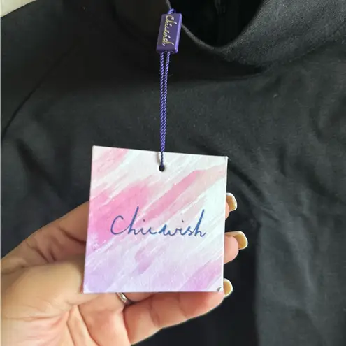 Chicwish Chic Black blouse with Ruffle Sleeves Size S