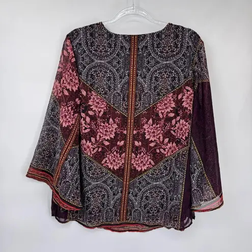 Vintage Y2K C est 1946 Boho Flowy Top Womens 2X Purple Pink Boho Romantic Fairy
