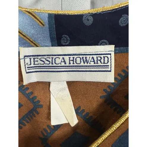 Jessica Howard Vintage Jacket Womens Medium Patchwork Print Cropped Made USA 90s