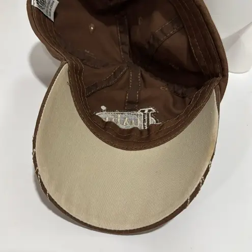 Justin Boots Chocolate Brown Embroidered Cap EUC