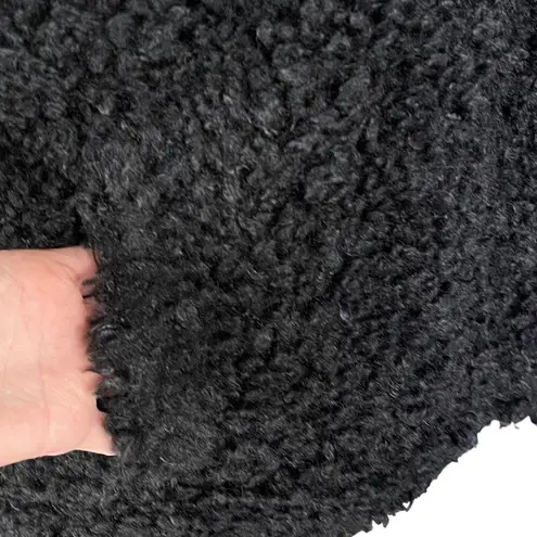 INC Small Faux Fur Vest Full-Zip Sleeveless Lined Pockets Collared Black New