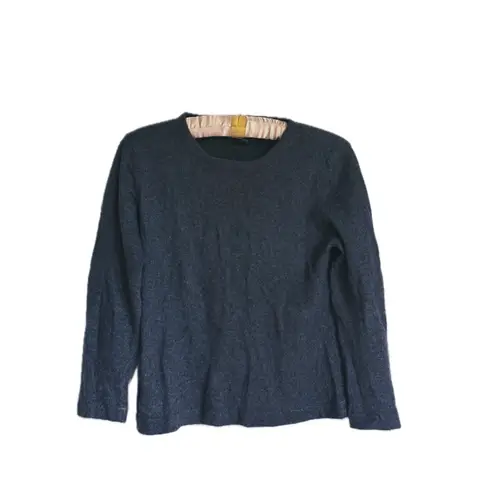 Evelyn Grace 100% Cashmere Crewneck Sweater Medium Gray