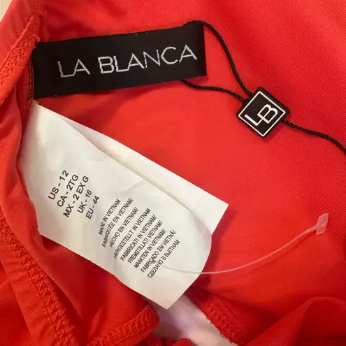 La Blanca Island Goddess High Neck Keyhole One Piece Guava Size 12