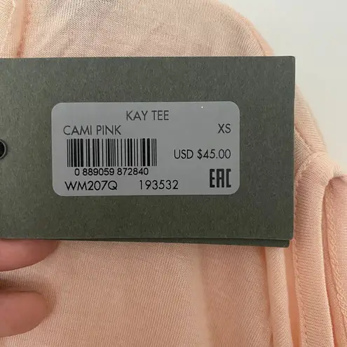 ALLSAINTS NWT Kay Tee Cami Pink Short Sleeve Cold Shoulder V-Neck Sz XS