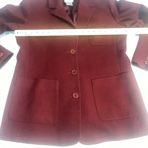 Façonnable Women’s Faconnable 100% Wool Maroon Coat Sz M Medium W Flaws
