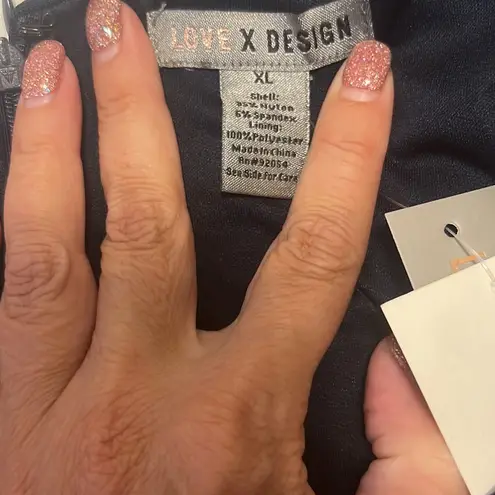 Love by Design Navy Blue One Shoulder Ruched Dress