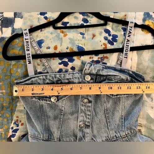 Miss Sixty XXS Vintage Denim Asymmetric Button-Up Dress