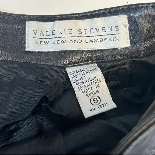 Valerie Stevens Black New Zealand Lambskin Leather Skirt Size 8