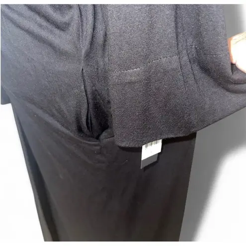 Natori Black Maxi Dress Long Sleeve Wrap Robe with Belt & Pockets Women's Large