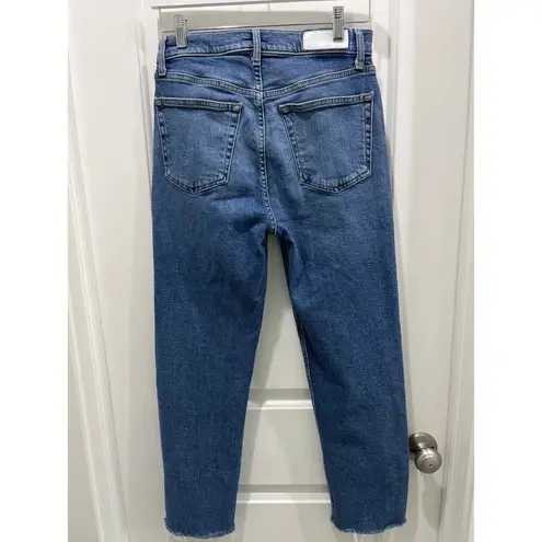 RE/DONE High-Rise Stovepipe Jeans with Raw-Edge Hem Sz 28