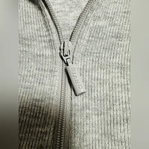 Orvis Sweatshirt Womens Large Gray Flip Cuff 1/4 Zip Pullover Preppy Lightweight