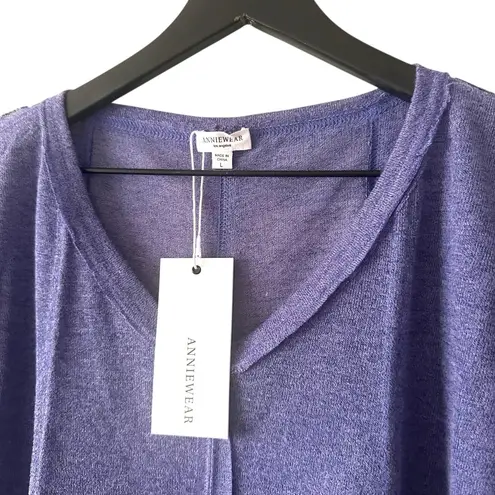 AnnieWear Los Angeles Purple Oversized Raw Edge V