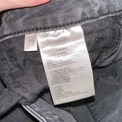 L'Agence Margot Skinny High Rise Coal Coated Jeans - 29