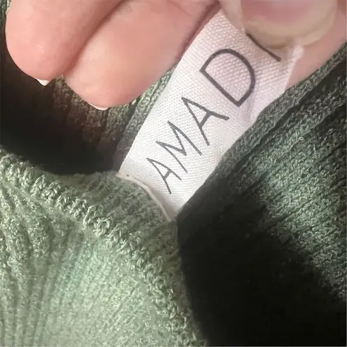 Anthropologie Amadi Women's Knit Maxi Dress Sage Green Size Small Open Back