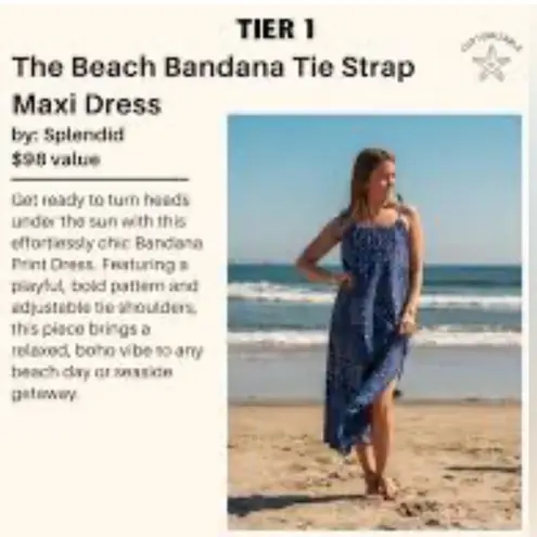  The Beach Bandana Tie Strap Maxi Dress by Splendid Large NWT