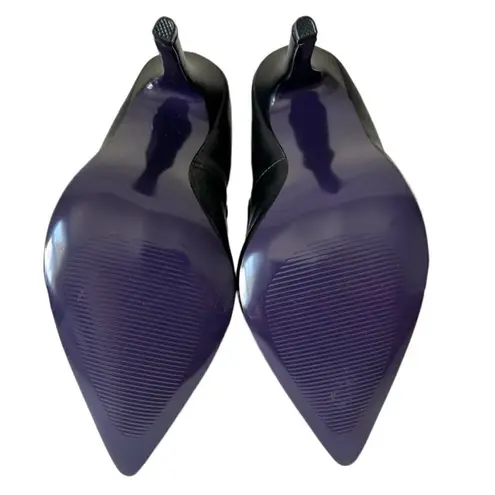 London Trash Domina Pointed Toe Collar Purple Bottom Heels