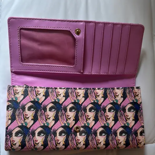 Sandoner Magenta Wallet with Sand Doll Face Design Pink