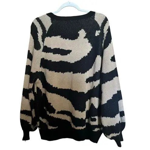 Umgee  Sweater Womens XL Multicolor Artsy Print Crewneck Pullover Sweatshirt