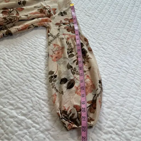 Staccato  Long Sleeve Floral Dress in Cream and Brown