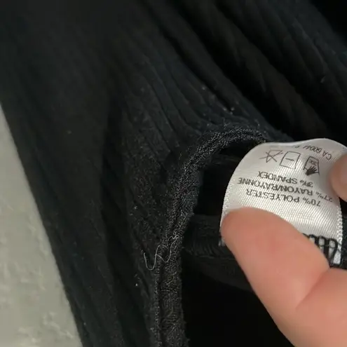 SMASH + TESS Knot Your Average Romper w Tie Up Straps, Black Ribbed, Size L Size L