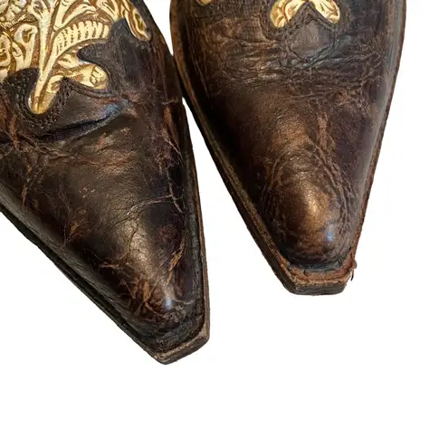 Corral Vintage Western Slip On Tooled Leather Mules, Sz 7.5