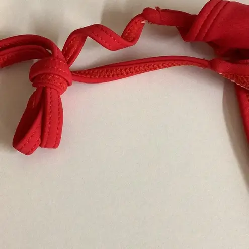 Beach Joy Size Medium Red Rose & Ruffle Side Tie Bikini Bottom. New Without Tags