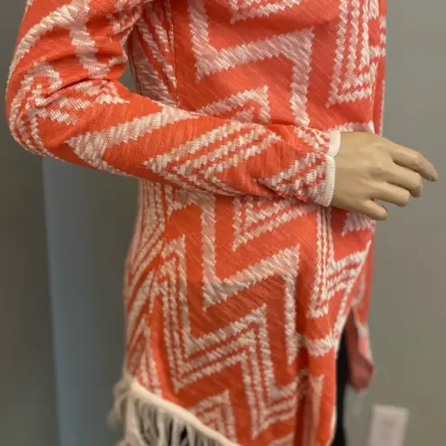 Maurice's BWT PINK AND WHITE‎ HOODED SHAW SWEATER