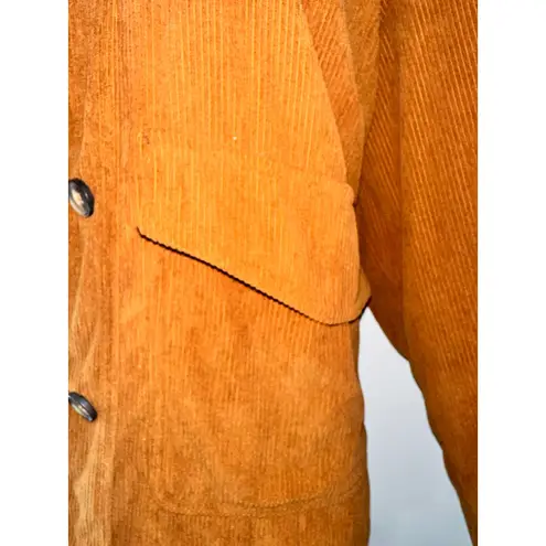 Bagatelle Collection Women's 1X Corduroy Jacket Button Front Collared Copper Brown