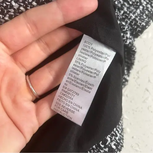 Lucca Couture  Black White Tweed Crop Top Neutral Formal Casual Medium