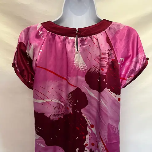 Vertigo Paris  Y2K Satin Babydoll Mini Dress XS Fairy Grunge Abstract Retro Bow