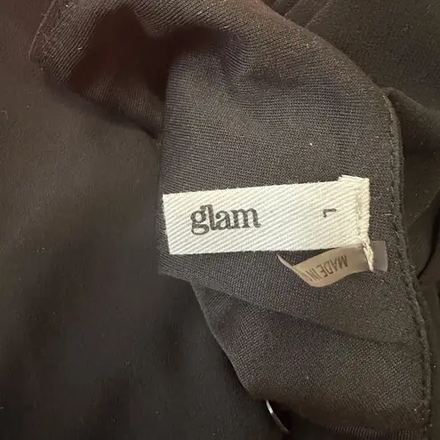 Glam Women’s Dress Solid Ruffle Hem Dress Size L