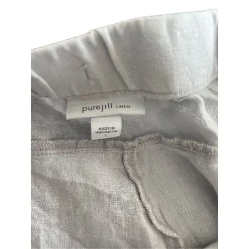 J. Jill Pure 100% linen cropped pants size L Black Size L