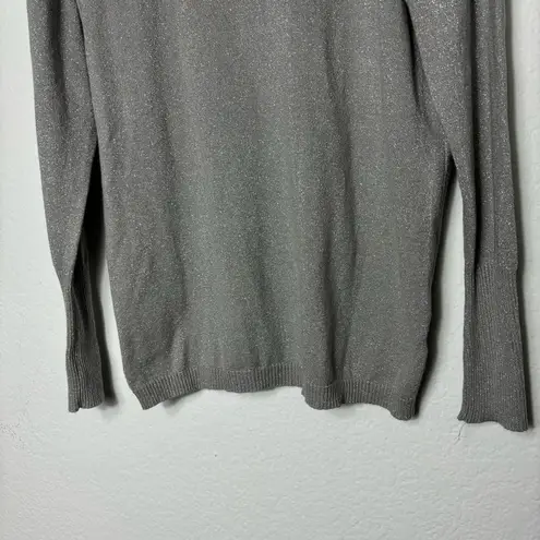 Worthington NWT  Metallic/Grey Long Sleeve Turtleneck Sweater Large