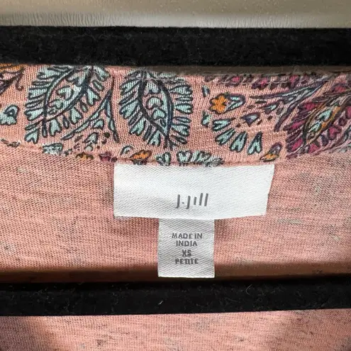 J Jill Womens Pink Brown Paisley Sleeveless V