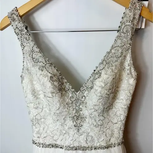 Allure Bridals Womens Wedding Dress Style 9373 Ivory Silver Beaded A