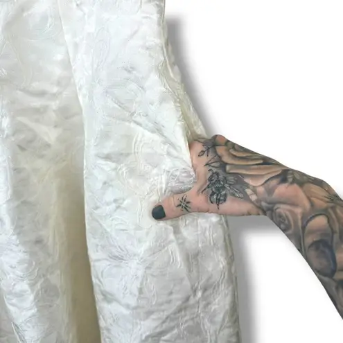 Lulus NWOT Meet For Tea White Woven Jacquard Corset Bustier Midi Dress Small