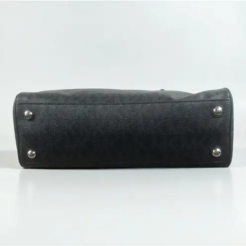 MICHAEL KORS Jet Set MK Signature Work Tote Bag Office Travel Busines Clasic EUC Black