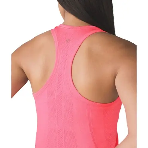 Lululemon  Swiftly Tech Racerback In Heathered Neon Pink Lightweight Run Size 4