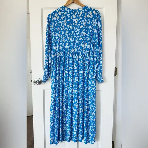 Seraphine Maternity & Nursing Margaux Floral Tiered Midi Dress Blue Size 6