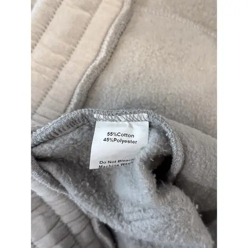 Retrovert Womens Pants Gray Flare Sweatpants Embroidered Pockets Casual Large Black