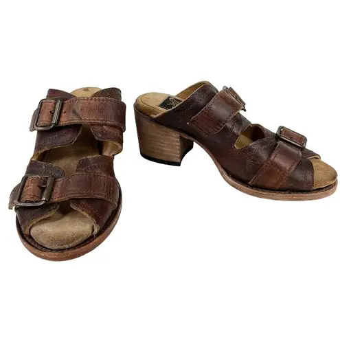 Freebird Caprice Sandals Brown 5 Leather 2.5" Block Heel