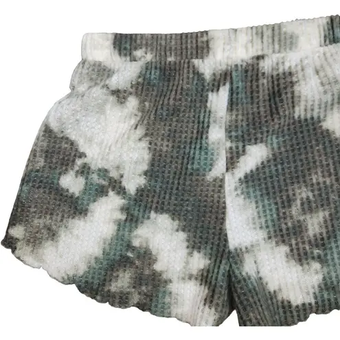 Abound Nordstrom  NEW Green Tie-Dye Waffle Knit Pull On Lounge Shorts Size Large