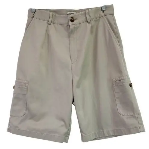 LL Bean Cargo Bayside Twill Shorts Womens Size 8 Khaki Original Fit No Wrinkle Tan