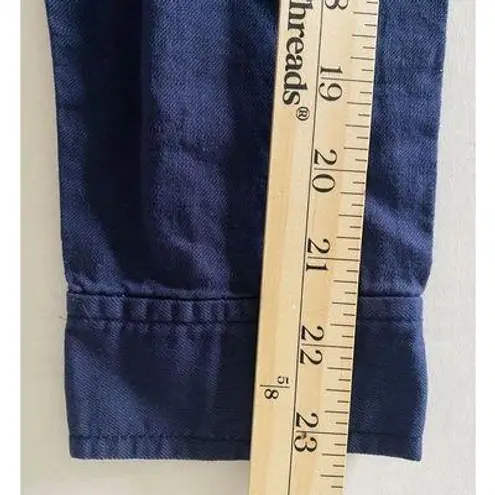 NWT Outerknown S.E.A. Long Sleeve Blue Linen Cotton Blend Utility Jumpsuit Sz S