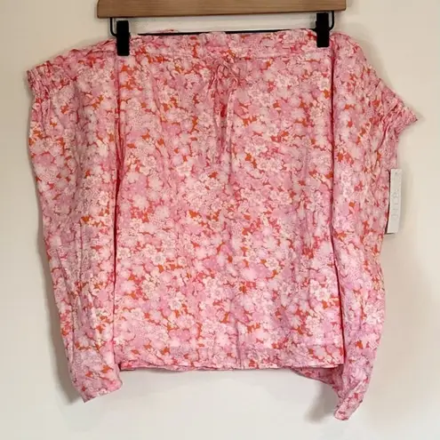 Abound NWT  by Nordstrom Women's Pink Floral Drawstring Mini Skirt - 4X