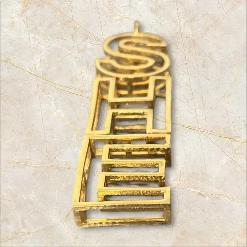 SHE Gold Tone Pendant Necklace Keychain