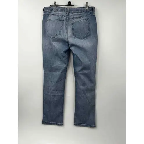 NYDJ Jeans Womens Mid Rise Straight Denim Stretch Light Wash Blue Size 6