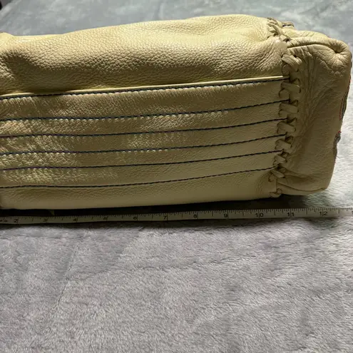 III Parcel Pebbled Leather Butterfly Patchwork Kiss Lock Shoulder Bag Blue