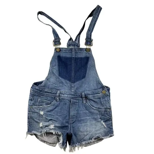 BLANK NYC  Jean Short Overalls Bunch of Five size 28 raw cut hem distressed